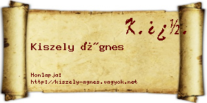Kiszely Ágnes névjegykártya