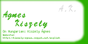 agnes kiszely business card